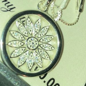 18” silver necklace with silver pendant brand new never worn